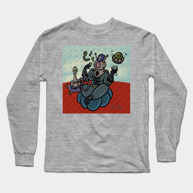 SpaceGal Hookah Time Long Sleeve T-Shirt by BowlerHatProductions